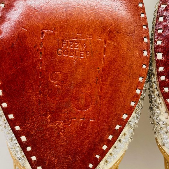 Embellished Cream and Silver Flats - Picture 7 of 16